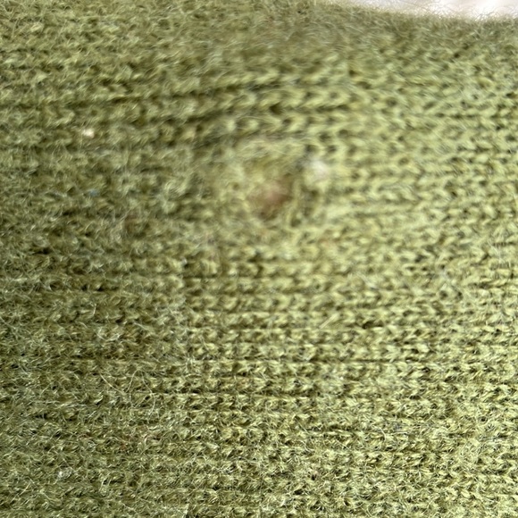 3/$20 Neve 100% wool cardigan hoodie holes Large - Picture 6 of 7